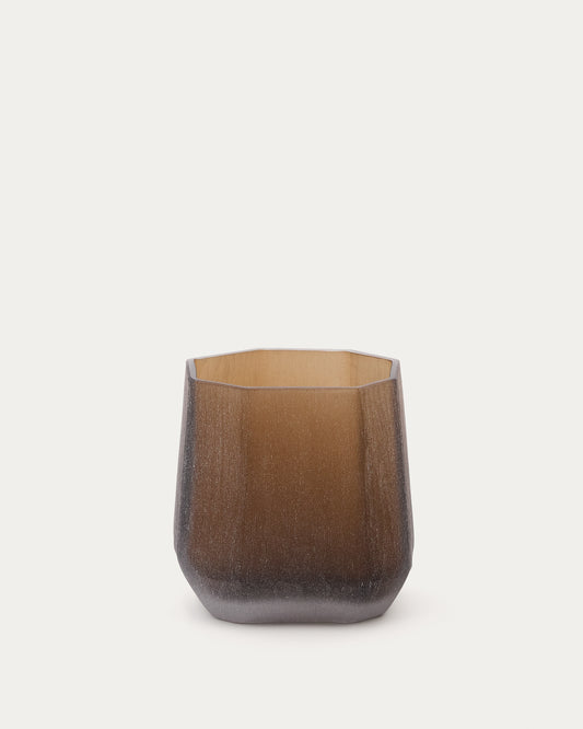 Terrava brown glass vase 17cm