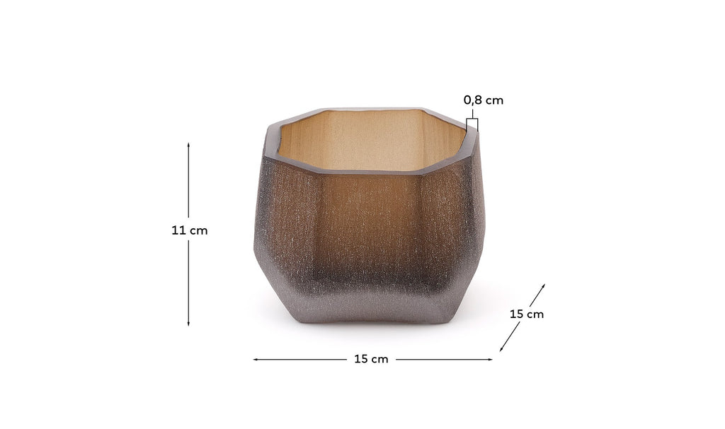 Terrava brown glass vase 11cm