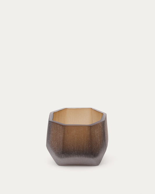 Terrava brown glass vase 11cm