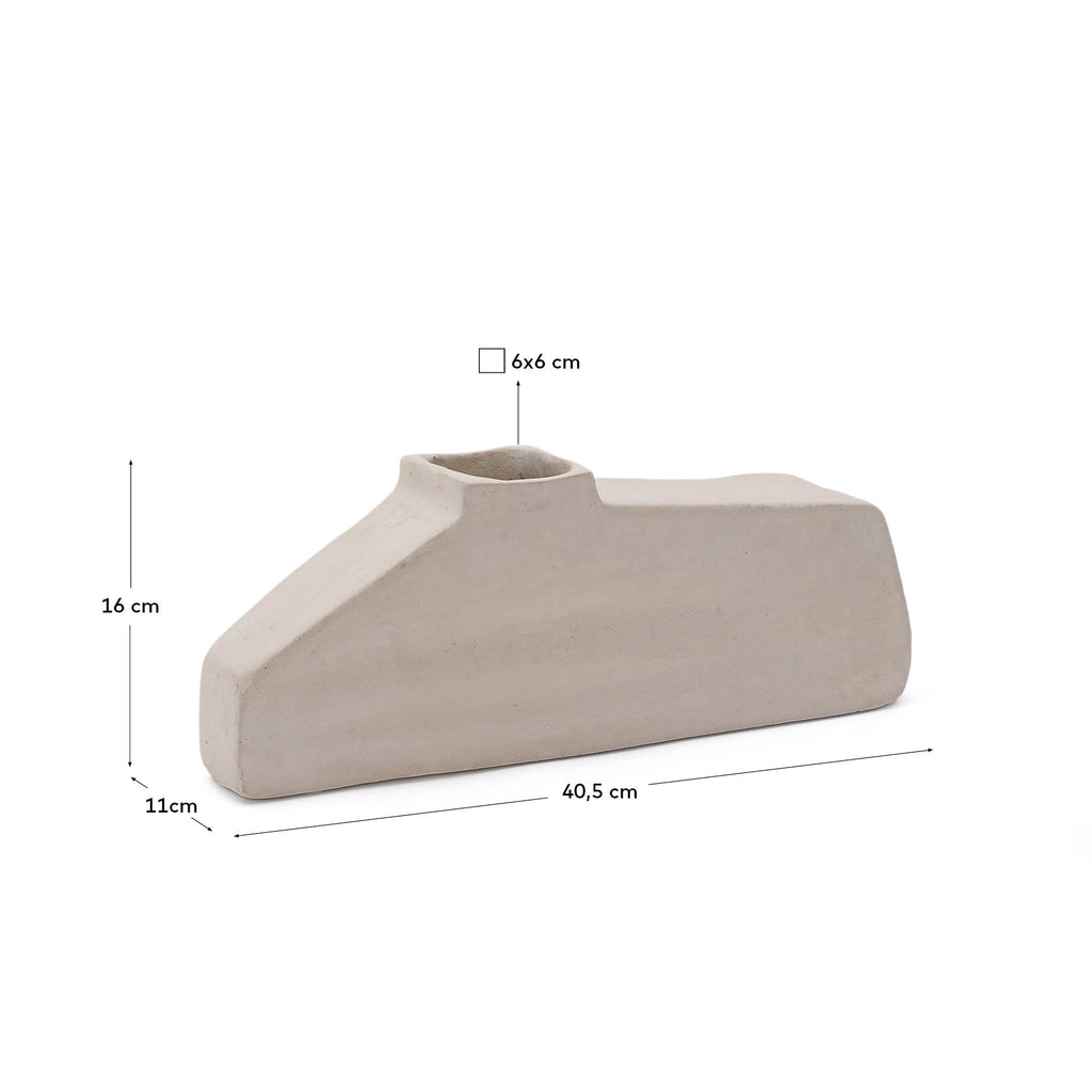 Lahara grey papier-mâché vase 16cm