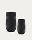 Set of 2 Tival black cement-effect planters Ø 45 cm / Ø 32 cm