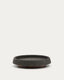 Naro centrepiece in black stone and teak wood Ø38cm