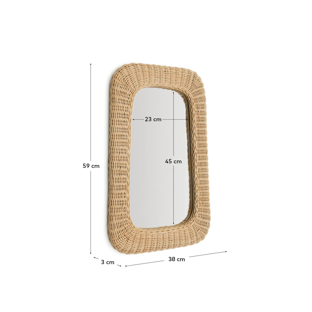 Zilna rattan mirror 38 x 59cm