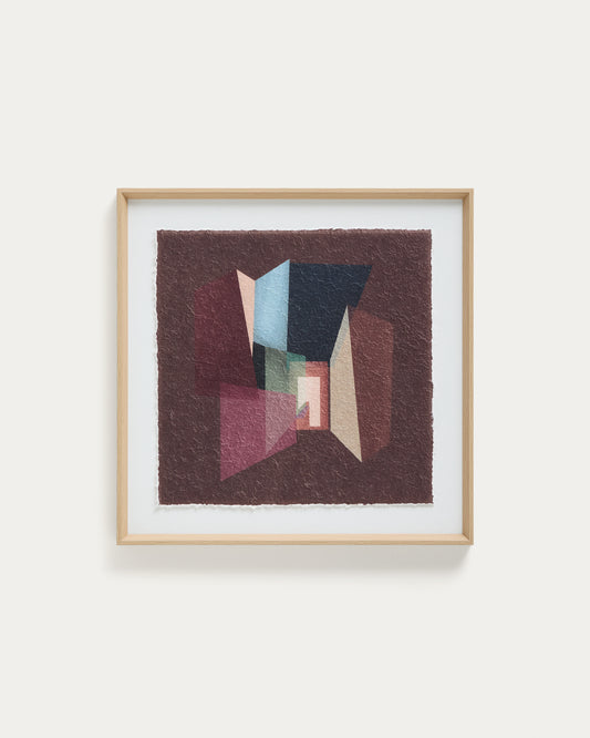 Veluni multicoloured recycled paper picture 60 x 60cm