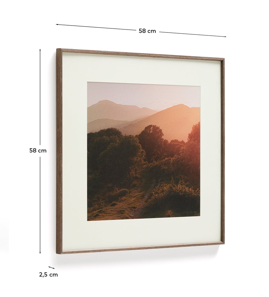 Zavira picture with photograph of La Garrotxa landscape 58 x 58cm