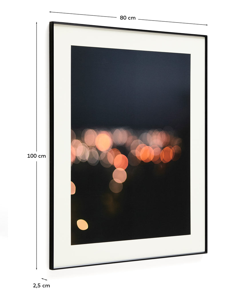 Zavira picture with photograph of Barcelona lights 80 x 100cm