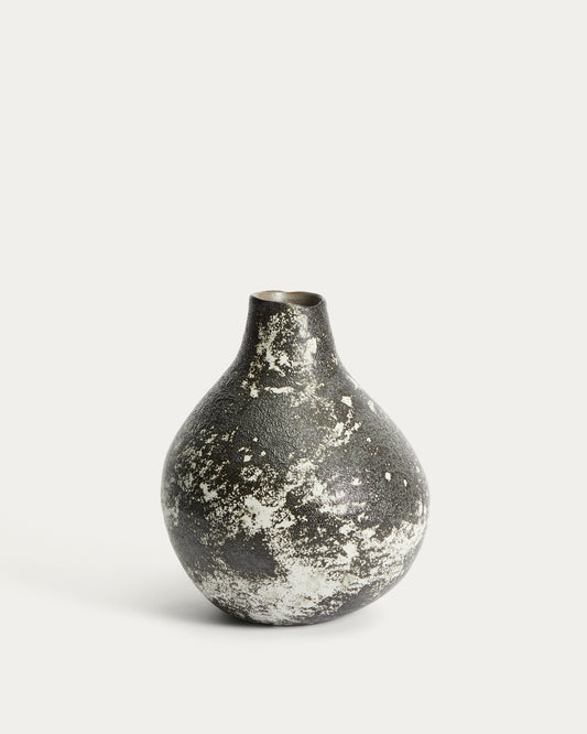 Orelin ceramic vase in black and white 30 cm