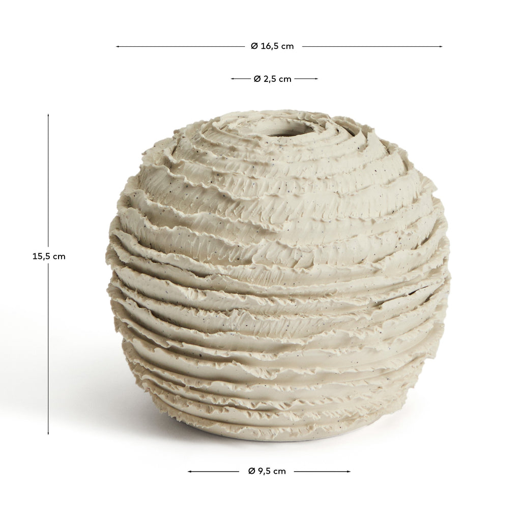 Evania vase in beige ceramic 15,5 cm