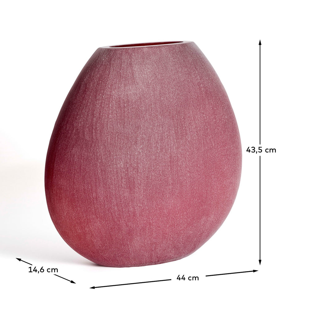 Rovena burgundy glass vase 43.5 cm