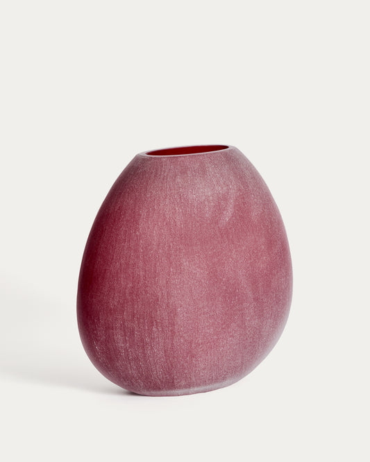Rovena burgundy glass vase 33.5 cm