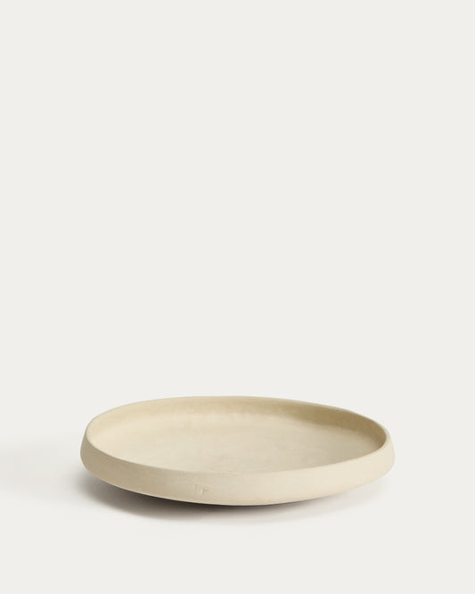 Mireni papier-mâché centrepiece beige Ø 29 cm