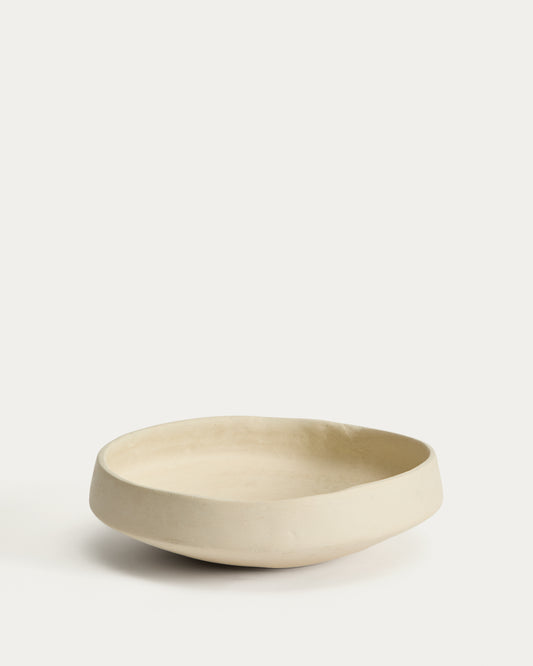 Mireni papier-mâché centrepiece beige Ø 29 cm