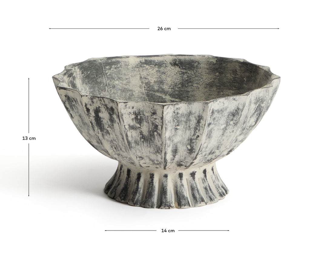 Valura papier-mâché centrepiece grey Ø 26 cm