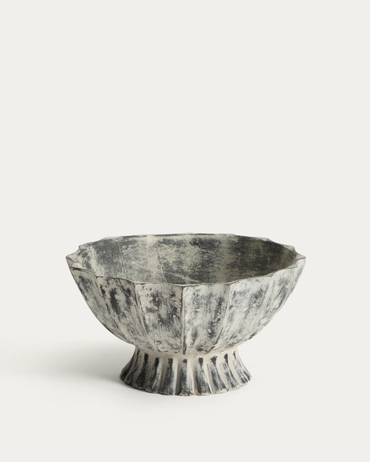 Valura papier-mâché centrepiece grey Ø 26 cm