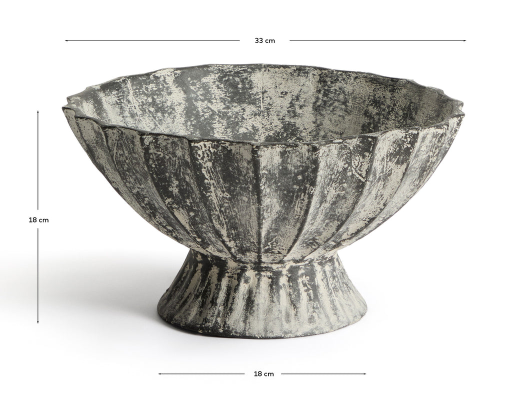 Valura papier-mâché centrepiece grey Ø 33 cm