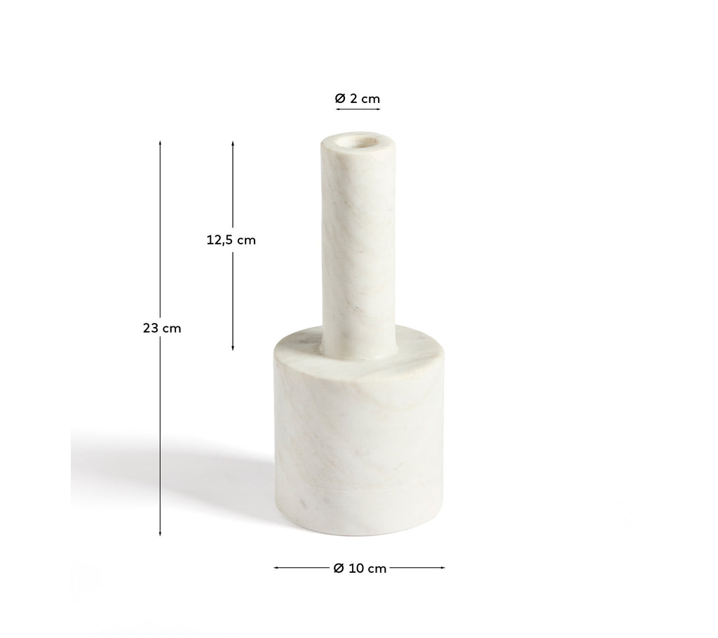 Zalvori white marble candle holder 23cm