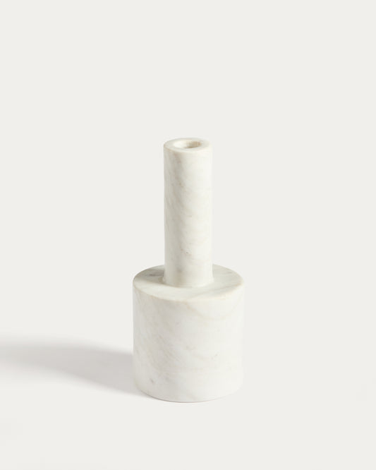 Zalvori white marble candle holder 23cm