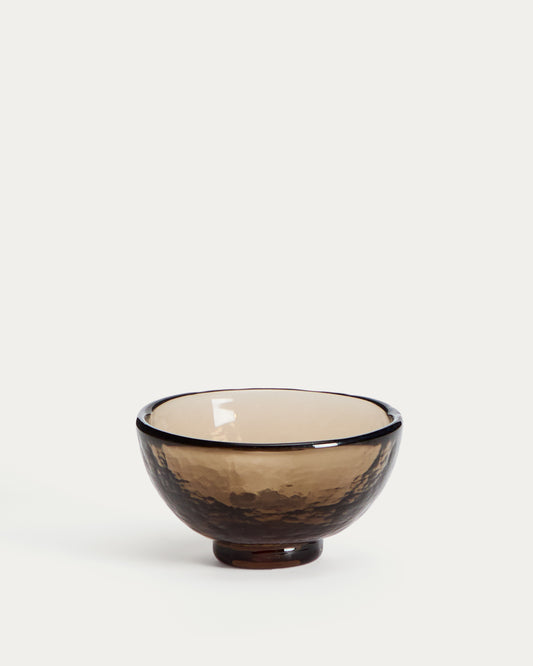 Sileia small bowl made of brown recycled glass