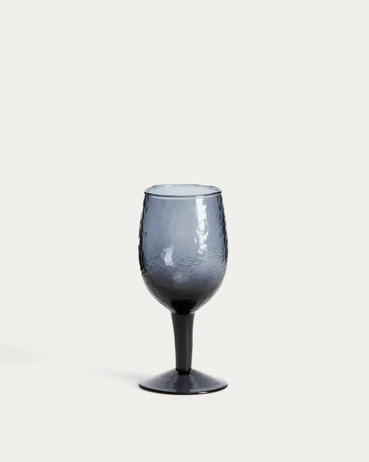 Sileia wine glass made of blue recycled glass