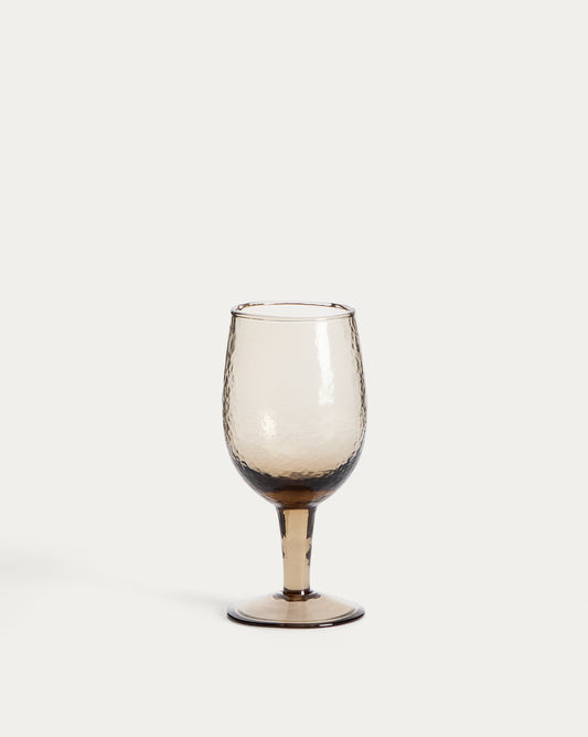 Sileia wine glass made of brown recycled glass