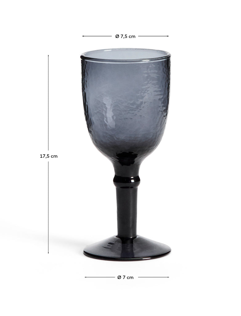 Vinea wine glass made of blue recycled glass