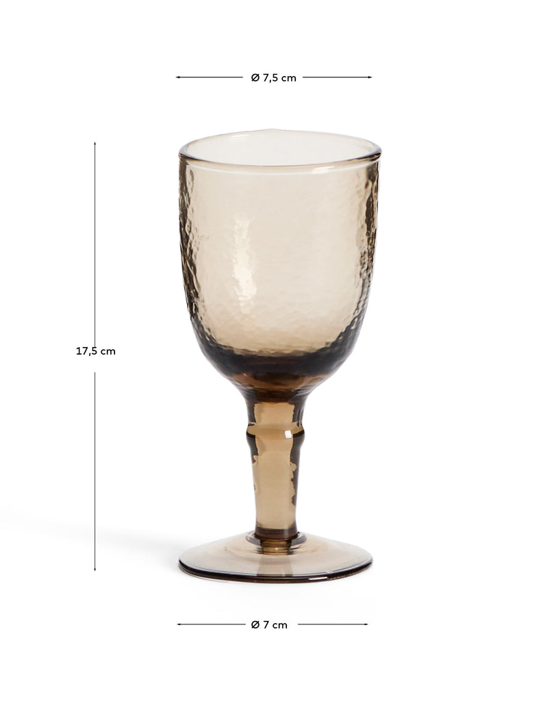 Vinea wine glass made of brown recycled glass