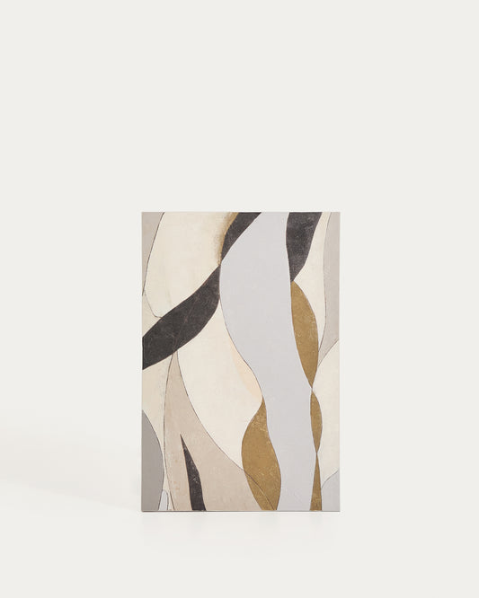 Marvilo grey and mustard abstract canvas 60 x 90cm