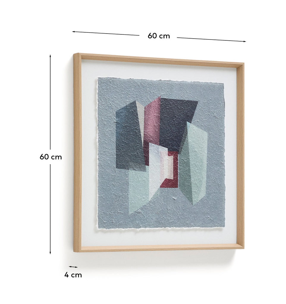 Veluni multicoloured recycled paper picture 60 x 60cm