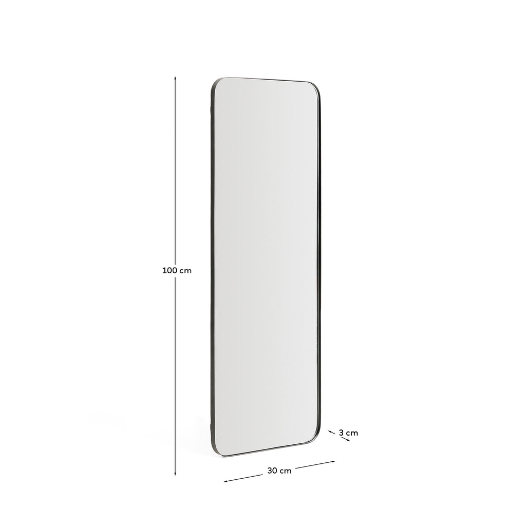 Marco black metal mirror 30 x 100cm
