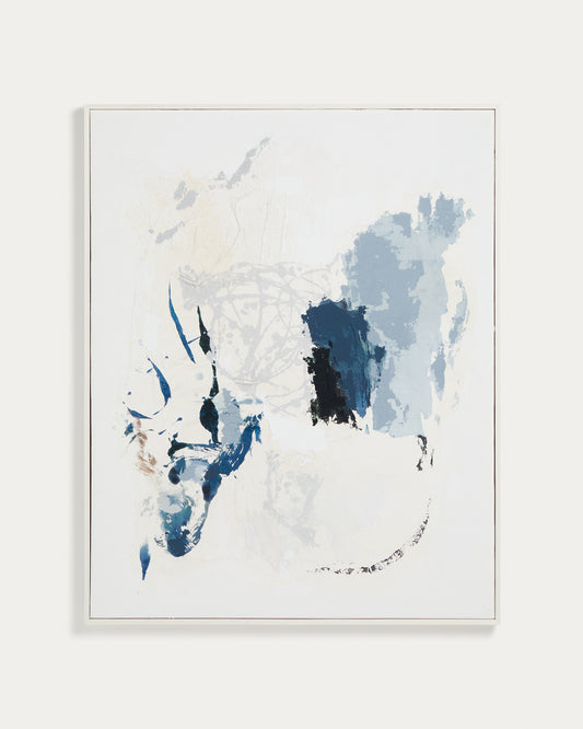 Erale grey and blue hand-painted abstract picture 80 x 100cm
