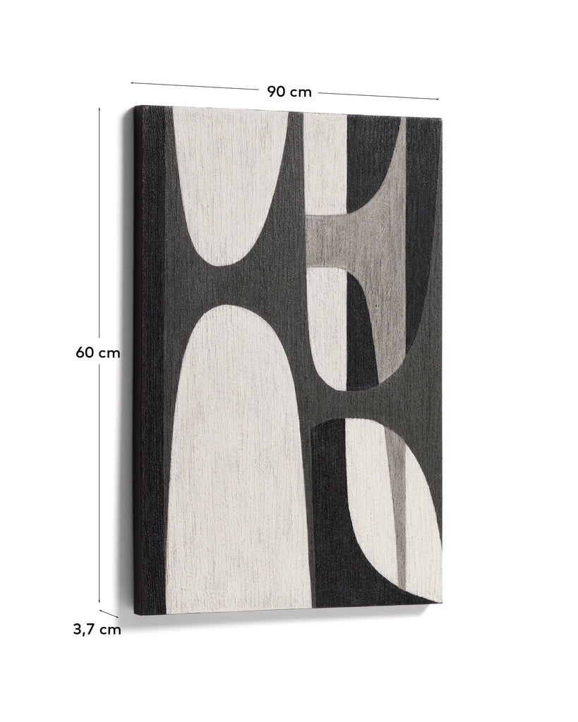 Onure black and white abstract picture 60 x 90cm