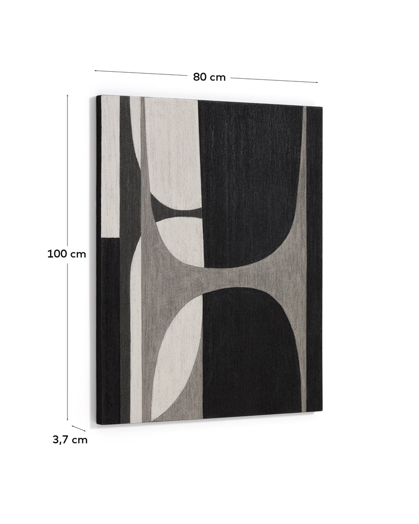 Onure black and white abstract picture 80 x 100cm