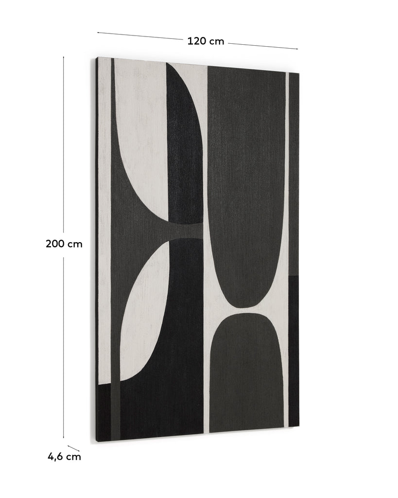 Onure black and white abstract picture 120 x 200cm