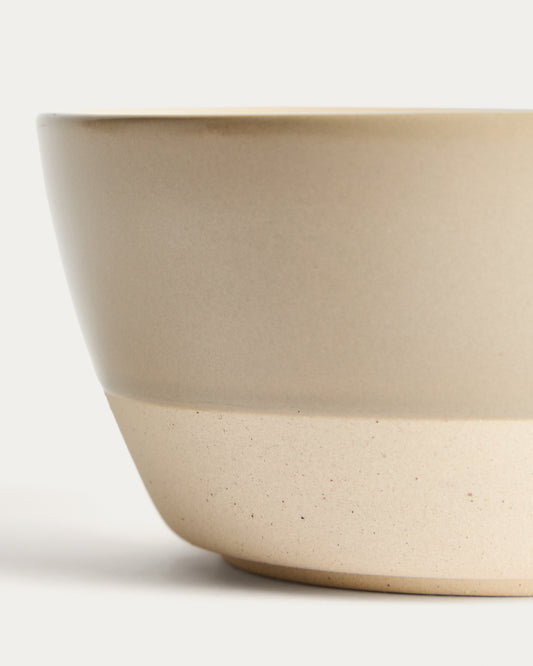 Doren beige ceramic bowl