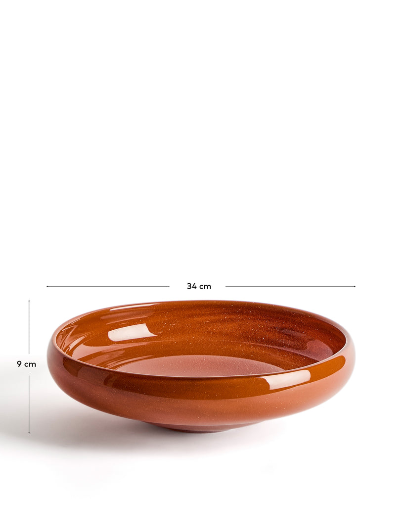 Denuo red glass centrepiece Ø34cm
