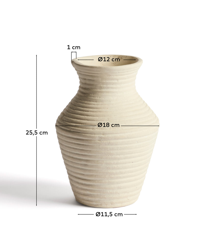 Pria beige papier-mâché vase 25cm