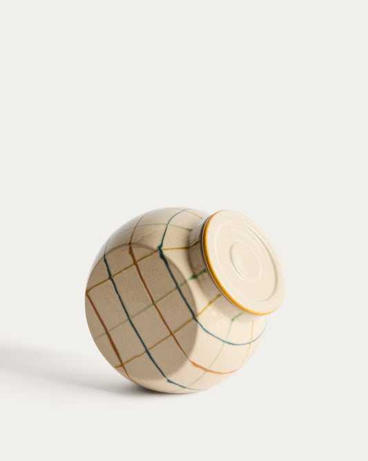 Belor ceramic pot with multicoloured lines 17cm