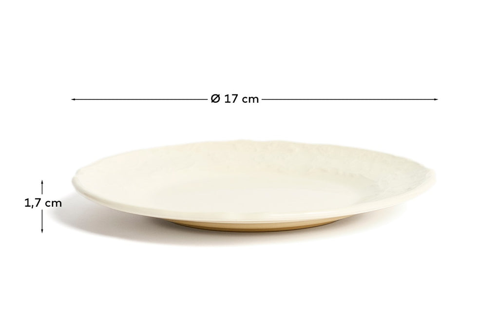 Beige Varla ceramic dessert plate