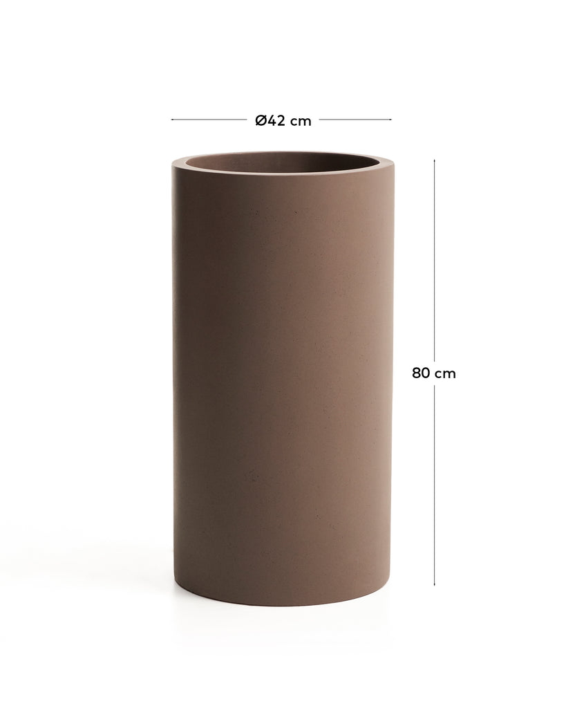 Aiguablava brown cement planter Ø 42cm