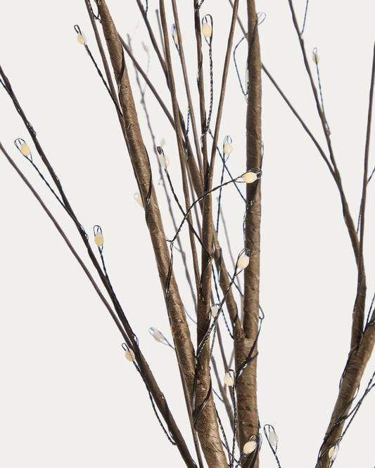 Brown Java branch-shaped LED light-up garland 70 cm
