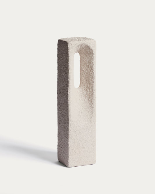 Vriona ecru papier-mâché sculpture 11 x 44.5 cm
