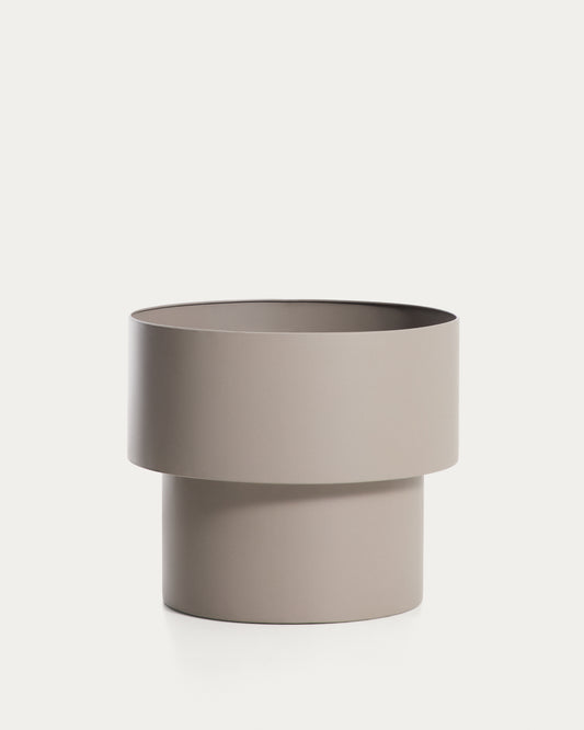 Mash round metal planter in black Ø41