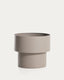 Mash round metal planter in taupe Ø41