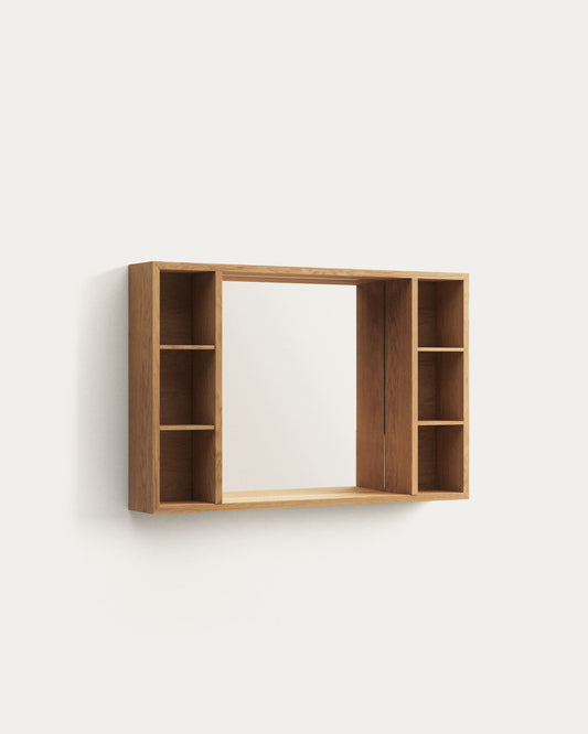 Parana medicine cabinet with mirror in solid teak, 100 x 65 cm