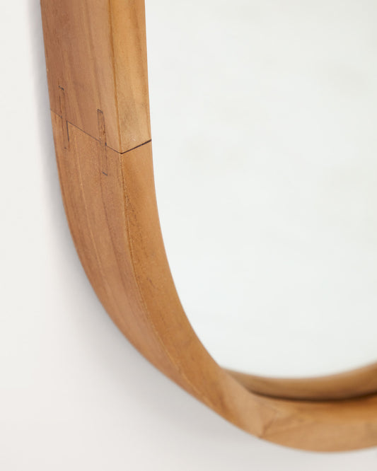 Magda mirror made of solid teak wood with a natural finish Ø 45 x 95 cm