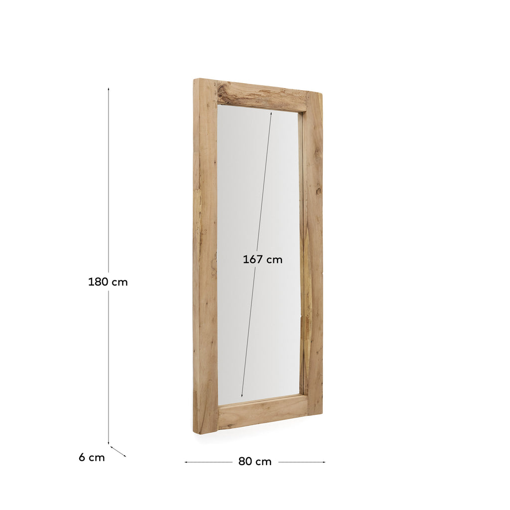 Maden wooden mirror with a natural finish 80 x 180 cm