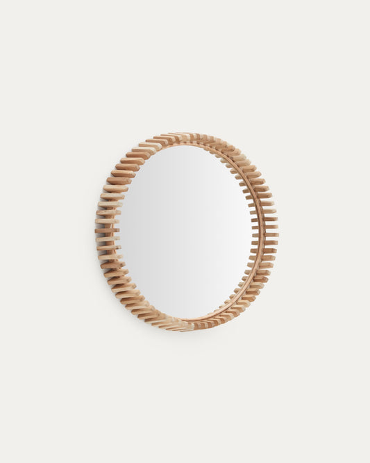 Polke Teak Wood Mirror Ø 60 cm