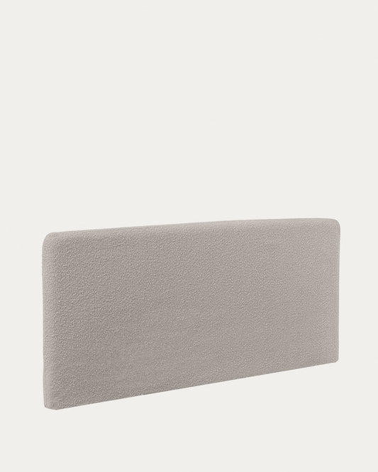 Dyla headboard with removable cover in grey bouclé, for 160 cm beds