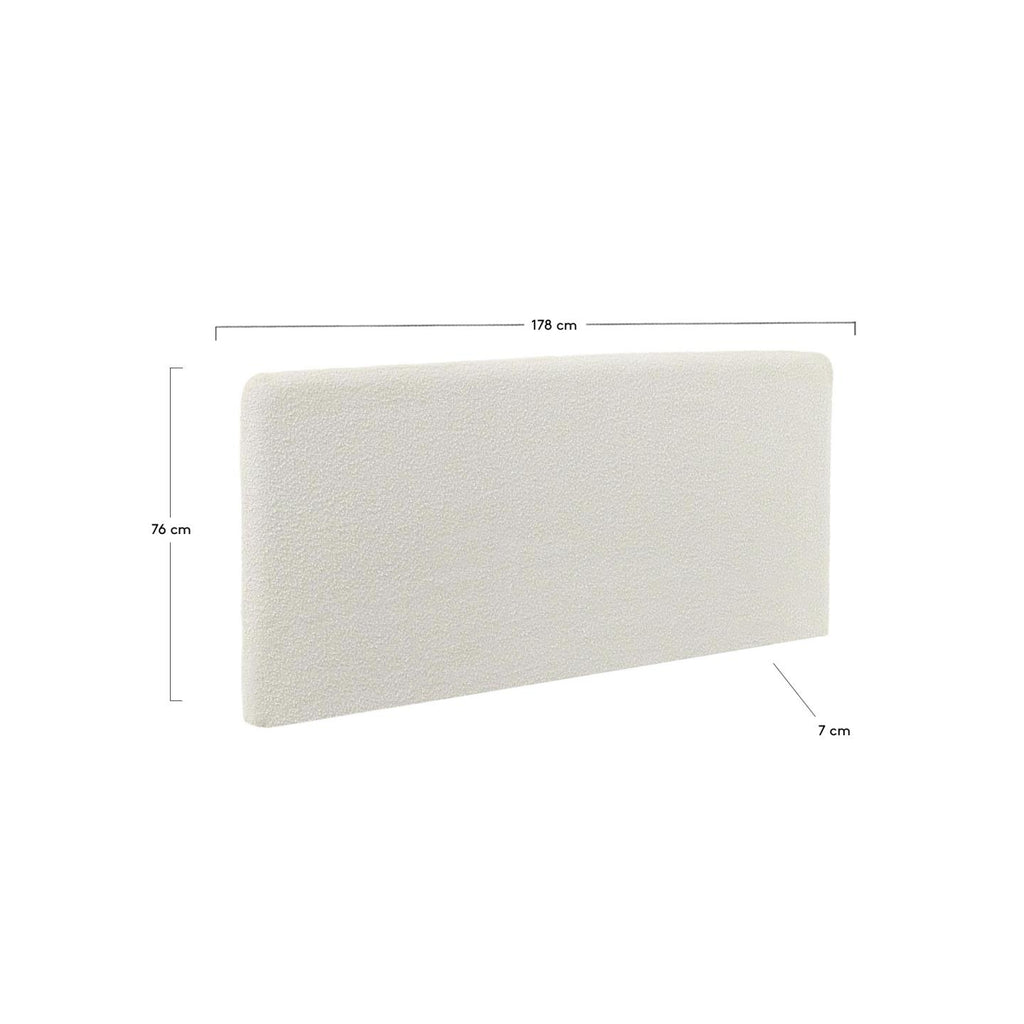 Dyla headboard with removable cover in white bouclé, for 160 cm beds FSC Mix Credit