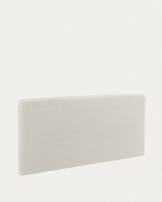 Dyla headboard with removable cover in white bouclé, for 160 cm beds